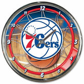 Philadelphia 76ers WinCraft Chrome NBA Wall Clock - Taass near me