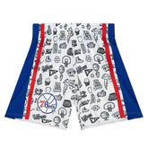 Philadelphia 76ers Doodle Mitchell & Ness Swingman NBA Shorts - Taass for sale