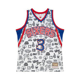 Allen Iverson #3 Philadelphia 76ers Doodle Mitchell & Ness Swingman NBA Jersey - Taass US