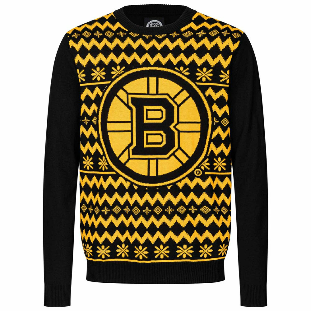 Boston Bruins NHL Big Logo Ugly Christmas Sweater - Taass US