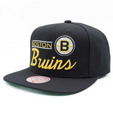 Boston Bruins Retro Lock Up Mitchell & Ness Snapback NHL Cap Black - Taass US