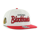 Chicago Blackhawks Crosstown 2-Tone Script '47 Captain Snapback NHL Cap White - Taass online