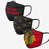 Chicago Blackhawks Face Covering NHL Face Mask (3-Pack) - Taass US