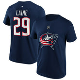 Patrik Laine #29 Columbus Blue Jackets Player NHL T-Shirt Navy - Taass US