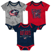 Columbus Blue Jackets Game Time NHL Baby Bodysuit Set (3-Piece) - Taass online