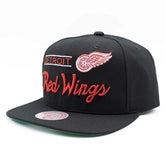 Detroit Red Wings Retro Lock Up Mitchell & Ness Snapback NHL Cap Black - Taass sale