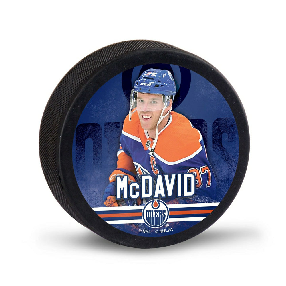Connor McDavid Edmonton Oilers NHL Player Puck - Taass sale