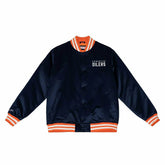 Edmonton Oilers Heavyweight Satin Mitchell & Ness NHL Jacket Navy - Taass sale