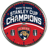 Florida Panthers 2025 Stanley Cup Champions Chrome NHL Wall Clock - Taass US