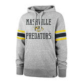 Nashville Predators Stripe Sleeve '47 Double Block NHL Hoodie Grey - Taass discount