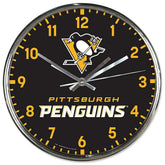 Pittsburgh Penguins Chrome NHL Team Design Wall Clock - Taass online