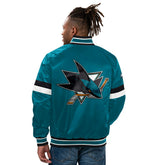 San Jose Sharks Home Game NHL Varsity Satin Jacket - Taass sale