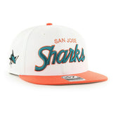 San Jose Sharks Crosstown 2-Tone Script '47 Captain Snapback NHL Cap White - Taass near me