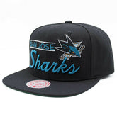 San Jose Sharks Retro Lock Up Mitchell & Ness Snapback NHL Cap Black - Taass near me