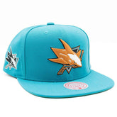 San Jose Sharks Flip Mitchell & Ness Snapback NHL Cap Teal - Taass sale