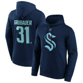 Philipp Grubauer #31 Seattle Kraken Player NHL Hoodie Navy - Taass discount