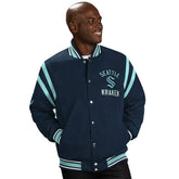Seattle Kraken G-III Tailback NHL Varsity Jacket Navy - Taass discount