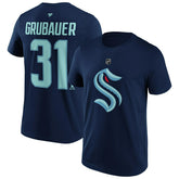 Philipp Grubauer #31 Seattle Kraken Player NHL T-Shirt Navy - Taass US