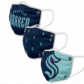 Seattle Kraken Face Covering NHL Face Mask (3-Pack) - Taass sale