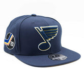 St. Louis Blues Vintage Mitchell & Ness Fitted NHL Cap Navy - Taass near me