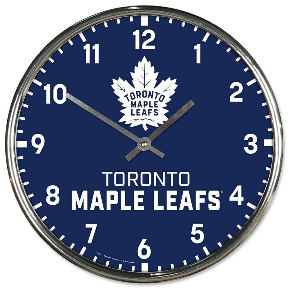 Toronto Maple Leafs Chrome NHL Team Design Wall Clock - Taass discount