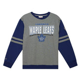 Toronto Maple Leafs All Over Mitchell & Ness NHL Crew Fleece Pullover - Taass for sale