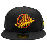 Vancouver Canucks Flying Skate Logo 59FIFTY Fitted NHL Cap Black - Taass US