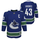 Quinn Hughes #43 Vancouver Canucks Premier NHL Jersey Blue (YOUTH) - Taass online
