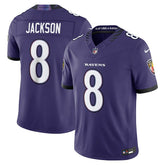 Lamar Jackson #8 Baltimore Ravens Sewn Down Limited NFL Jersey Purple - Taass discount