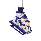 Baltimore Ravens NFL Sledding Snowmen Christmas Ornament - Taass sale