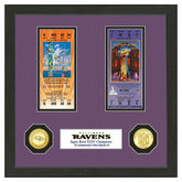 Baltimore Ravens Super Bowl Tickets Bronze Coins Framed NFL Photo - Taass online