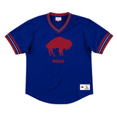 Buffalo Bills Unbeaten Mitchell & Ness NFL V-Neck Mesh Shirt Blue - Taass discount