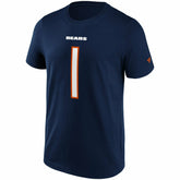 Justin Fields #1 Chicago Bears Iconic Player NFL T-Shirt Navy - Taass sale