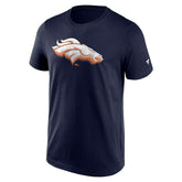 Denver Broncos Chrome Logo NFL T-Shirt Navy - Taass sale