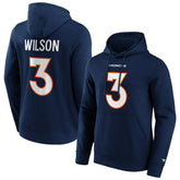 Russell Wilson #3 Denver Broncos Iconic Player NFL Hoodie Navy - Taass near me