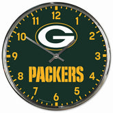 Green Bay Packers Chrome NFL Team Design Wall Clock - Taass discount