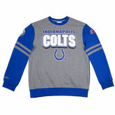 Indianapolis Colts All Over 2.0 Mitchell & Ness NFL Crew Fleece Pullover - Taass sale