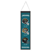 Jacksonville Jaguars Logo Evolution NFL Wool Banner - Taass sale