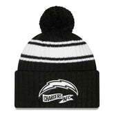 Los Angeles Chargers Official 2022 NFL Sideline New Era Sport Knit Hat Black & White - Taass discount