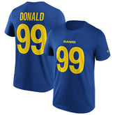 Aaron Donald #99 Los Angeles Rams Iconic Player NFL T-Shirt Blue - Taass US