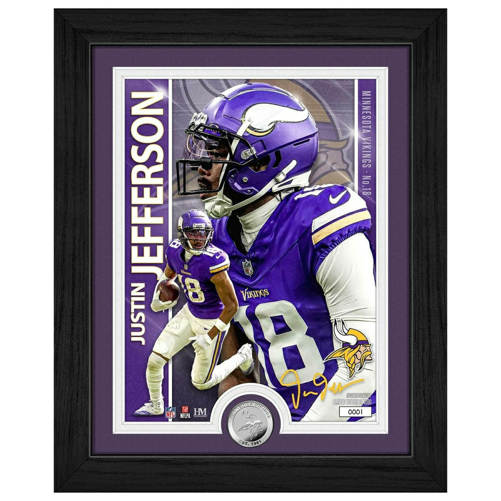 Justin Jefferson Minnesota Vikings Artist Proof Silver Coin NFL Photo Frame - Taass sale