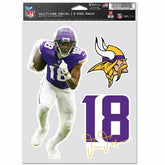 Justin Jefferson #18 Minnesota Vikings Player NFL Decals Set (3 Pcs.) - Taass near me