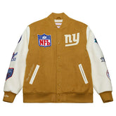 New York Giants Dusted Varsity NFL Jacket Brown/Cream - Taass online