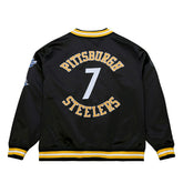 Ben Roethlisberger #7 Pittsburgh Steelers Lightweight Satin NFL Jacket Black - Taass for sale
