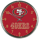San Francisco 49ers Chrome NFL Team Design Wall Clock - Taass US