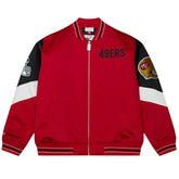 San Francisco 49ers Throw it Back Heavyweight Satin NFL Jacket Red - Taass discount