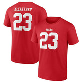 Christian McCaffrey #23 San Francisco 49ers Player NFL T-Shirt Red - Taass near me