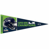 Seattle Seahawks Super Bowl LX Champions Premium NFL Pennant - Taass for sale