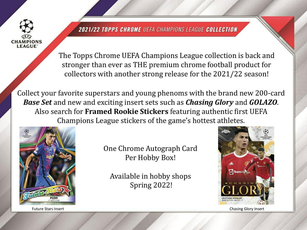 2021/22 Topps UEFA Champions League Chrome Soccer LITE Box - Taass near me
