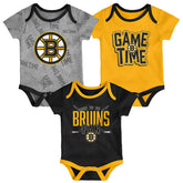 Boston Bruins Game Time NHL Baby Bodysuit Set (3-Piece) - Taass for sale